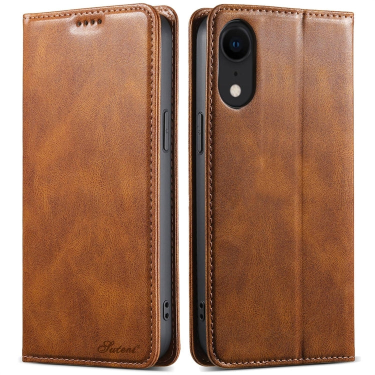 Suteni J02 Oil Wax Wallet Leather Phone Case, Series 1