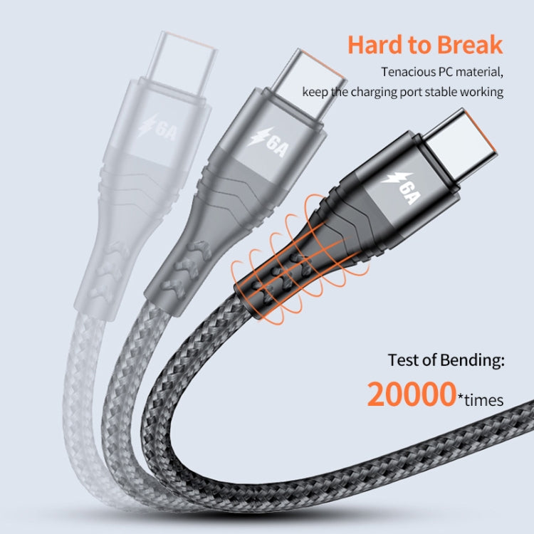 ENKAY 4-in-1 6A USB-A to Type-C / 8 Pin / Micro USB Multifunction Fast Charging Cable, 1m, 2m