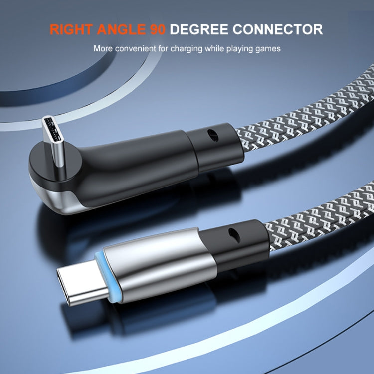 ENKAY PD30W Elbow Type-C to 8 Pin Fast Charging Data Braid Cable with Indicator Light, 0.5m, 1.2m, 2m