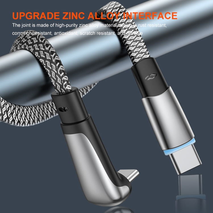 ENKAY PD30W Elbow Type-C to 8 Pin Fast Charging Data Braid Cable with Indicator Light, 0.5m, 1.2m, 2m