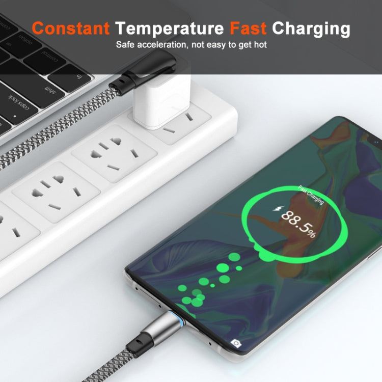 ENKAY PD30W Elbow Type-C to 8 Pin Fast Charging Data Braid Cable with Indicator Light, 0.5m, 1.2m, 2m