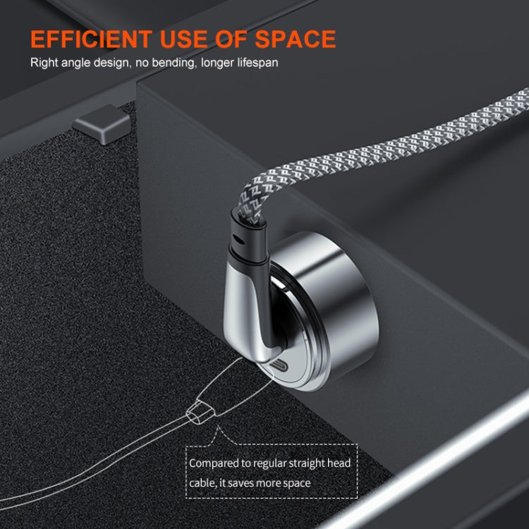 ENKAY PD30W Elbow Type-C to 8 Pin Fast Charging Data Braid Cable with Indicator Light, 0.5m, 1.2m, 2m