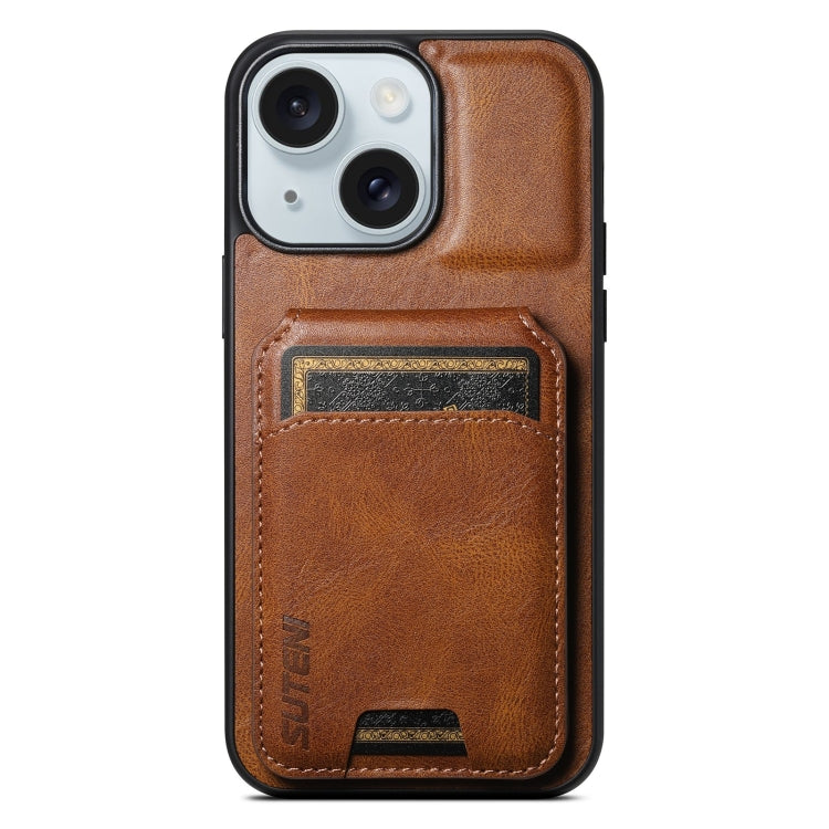 Suteni H02 Leather Wallet Stand Back Phone Case, For iPhone 16 Plus, For iPhone 16, For iPhone 15 Pro Max, For iPhone 15 Pro, For iPhone 15 Plus, For iPhone 15, For iPhone 14 Plus, For iPhone 14