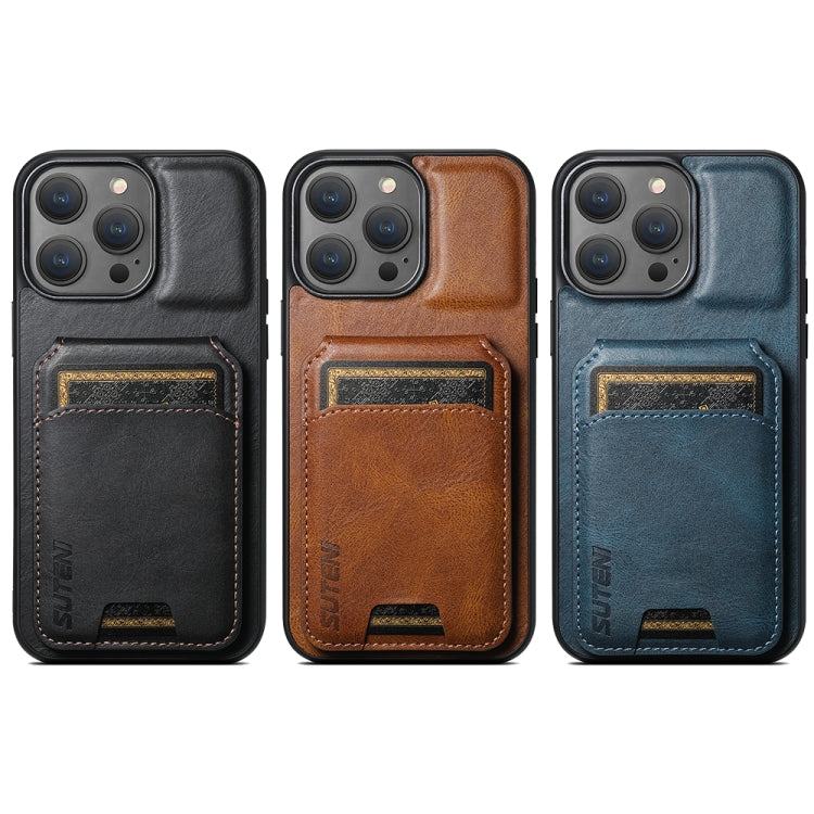 Suteni H02 Leather Wallet Stand Back Phone Case, For iPhone 14, For iPhone 14 Pro, For iPhone 14 Pro Max, For iPhone 13 Pro Max, For iPhone 13 Pro, For iPhone 13, For iPhone 12 Pro Max, For iPhone 11 Pro Max
