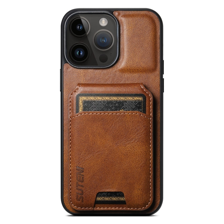 Suteni H02 Leather Wallet Stand Back Phone Case, For iPhone 14 Pro Max, For iPhone 13 Pro Max, For iPhone 13 Pro, For iPhone 13, For iPhone 12 / 12 Pro, For iPhone 12 Pro Max, For iPhone 11 Pro Max, For iPhone 11