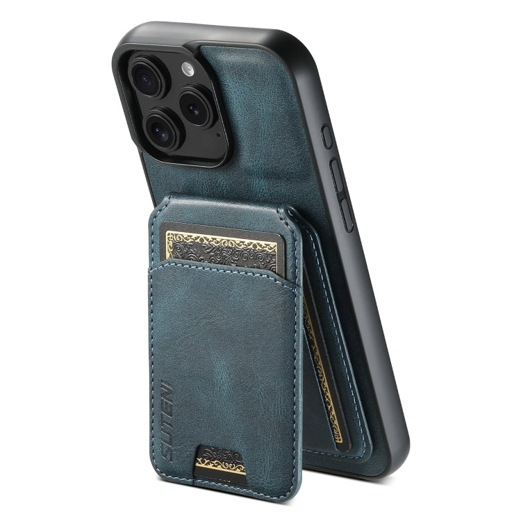 Suteni H02 Leather Wallet Stand Back Phone Case, For iPhone 16 Pro, For iPhone 16 Plus, For iPhone 16, For iPhone 15 Pro Max, For iPhone 15 Pro, For iPhone 15 Plus, For iPhone 15, For iPhone 14 Plus