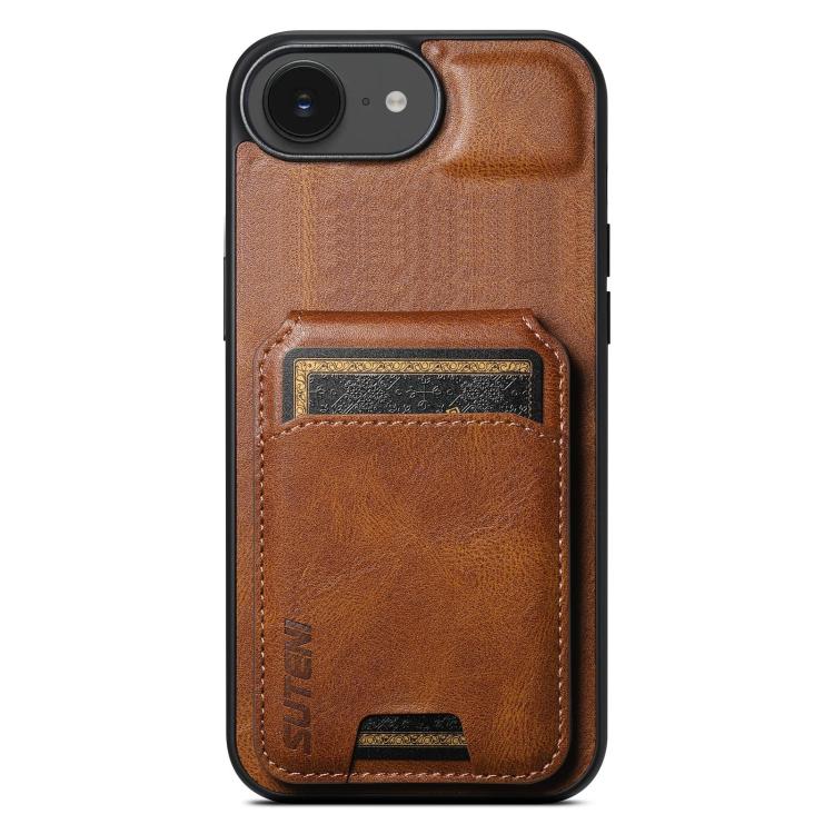 Suteni H02 Leather Wallet Stand Back Phone Case, For iPhone 17e / 16e, For iPhone 17 Pro Max, For iPhone 17 Pro, For iPhone 17, For iPhone Air, For iPhone 16 Pro Max, For iPhone 16 Pro, For iPhone 16 Plus