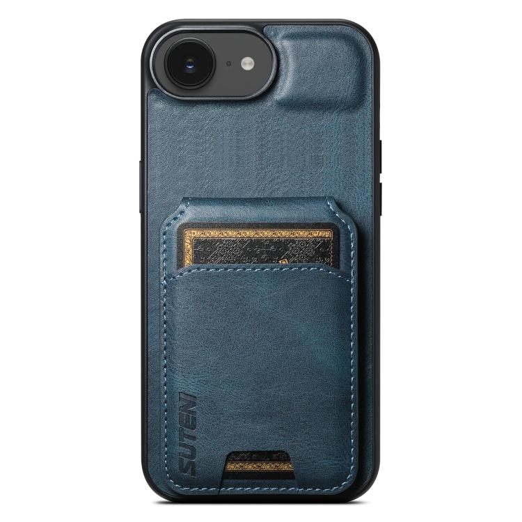 Suteni H02 Leather Wallet Stand Back Phone Case, For iPhone 17e / 16e, For iPhone 17 Pro Max, For iPhone 17 Pro, For iPhone 17, For iPhone Air, For iPhone 16 Pro Max, For iPhone 16 Pro, For iPhone 16 Plus