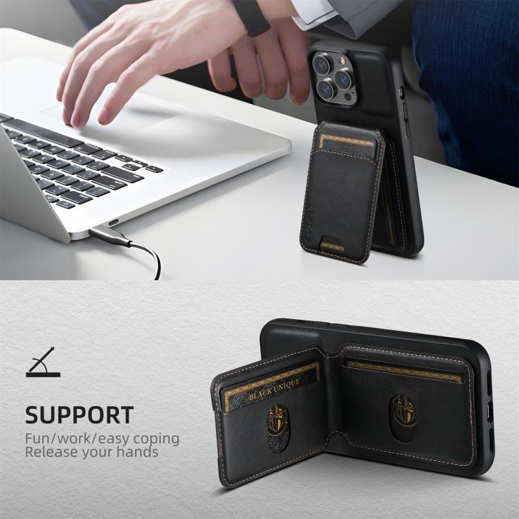 Suteni H02 Leather Wallet Stand Back Phone Case, For iPhone 18 Pro, For iPhone 18 Pro Max, For iPhone 17 Pro Max, For iPhone 17 Pro, For iPhone 17, For iPhone Air, For iPhone 16 Pro Max, For iPhone 16 Pro
