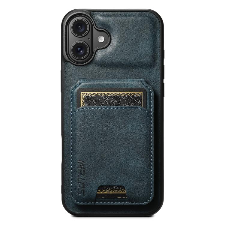 Suteni H02 Leather Wallet Stand Back Phone Case, For iPhone 18, For iPhone 18 Pro, For iPhone 18 Pro Max, For iPhone 17 Pro Max, For iPhone 17 Pro, For iPhone 17, For iPhone Air, For iPhone 16 Pro Max