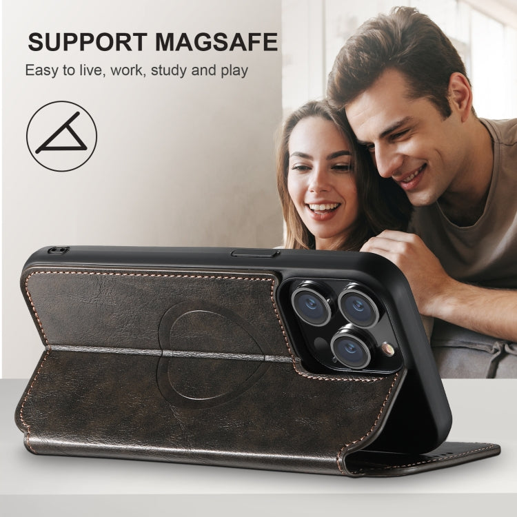 Suteni J05 Leather Magnetic MagSafe Phone Case, For iPhone 16 Pro Max, For iPhone 16 Pro, For iPhone 16 Plus, For iPhone 16, For iPhone 15 Pro Max, For iPhone 15 Pro