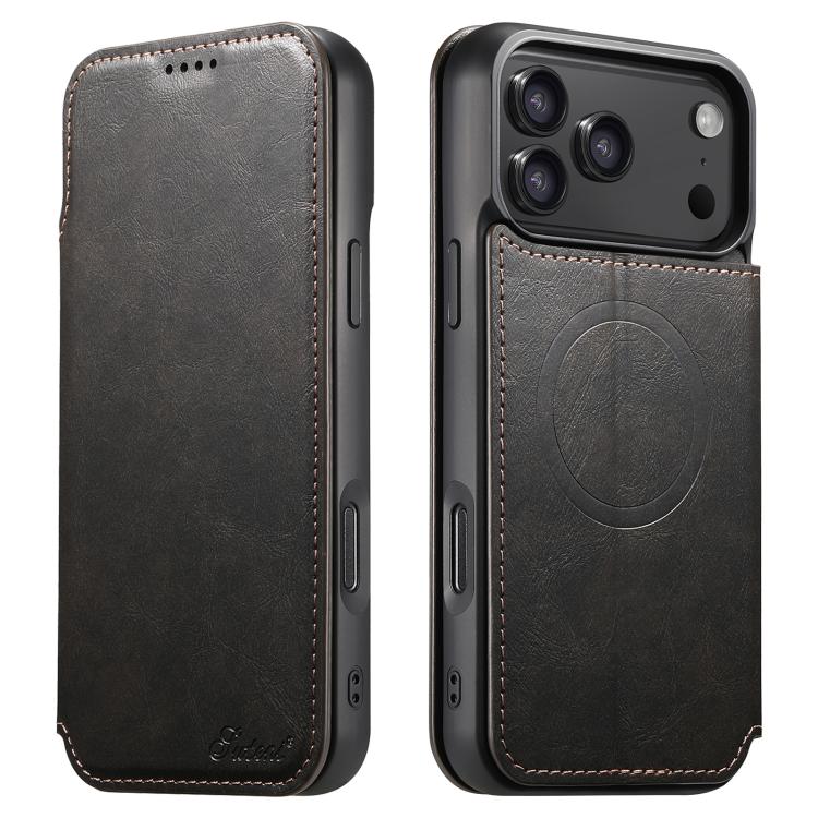 Suteni J05 Leather Magnetic MagSafe Phone Case, For iPhone 17 Pro Max, For iPhone 17 Pro, For iPhone 17, For iPhone Air, For iPhone 16 Pro Max, For iPhone 16 Pro