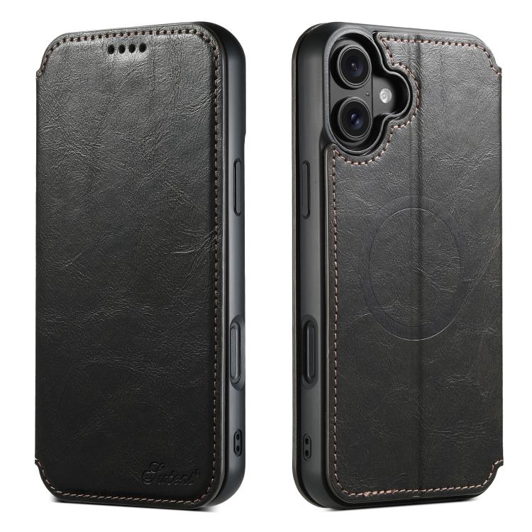 Suteni J05 Leather Magnetic MagSafe Phone Case, For iPhone 17 Pro Max, For iPhone 17 Pro, For iPhone 17, For iPhone Air, For iPhone 16 Pro Max, For iPhone 16 Pro