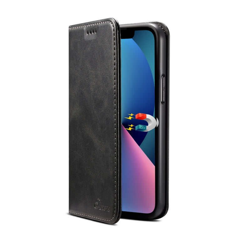 Suteni Calf Texture Horizontal Flip Leather Phone Case, For iPhone 15 Plus, For iPhone 15, For iPhone 17e / 16e