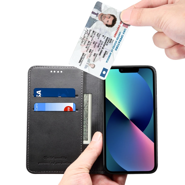 Suteni Calf Texture Horizontal Flip Leather Phone Case, For iPhone 15 Plus, For iPhone 15, For iPhone 17e / 16e