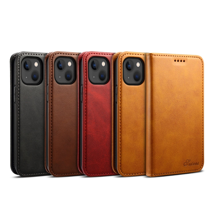 Suteni Calf Texture Horizontal Flip Leather Phone Case, For iPhone 15 Plus, For iPhone 15, For iPhone 17e / 16e