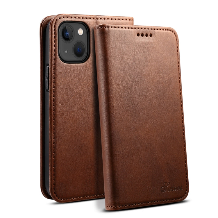 Suteni Calf Texture Horizontal Flip Leather Phone Case, For iPhone 15 Plus, For iPhone 15, For iPhone 17e / 16e