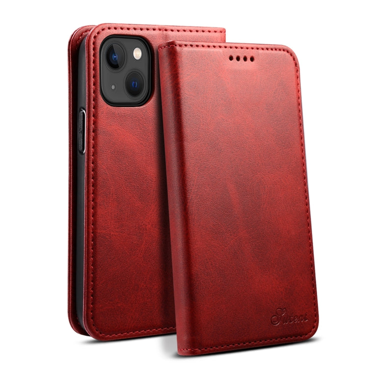 Suteni Calf Texture Horizontal Flip Leather Phone Case, For iPhone 15 Plus, For iPhone 15, For iPhone 17e / 16e