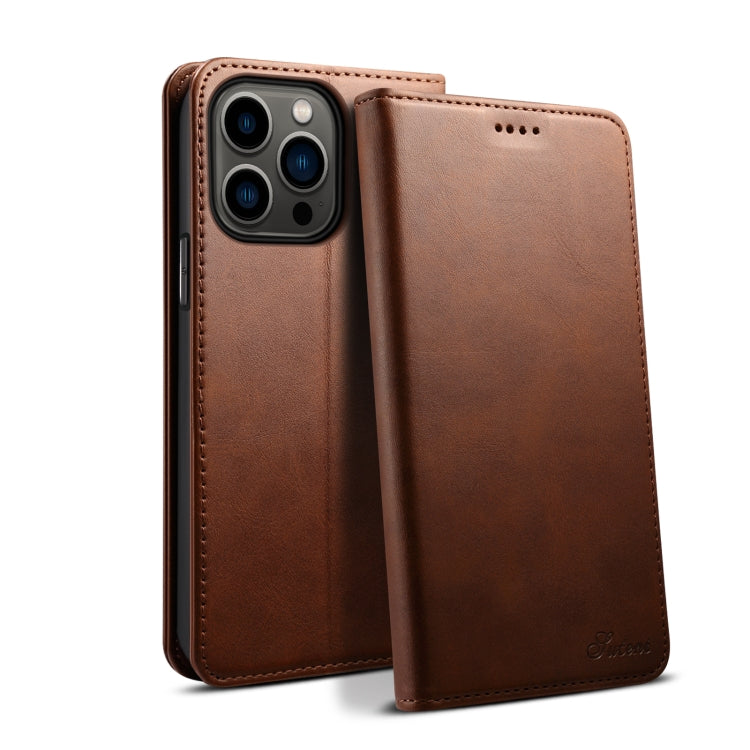 Suteni Calf Texture Horizontal Flip Leather Phone Case, For iPhone 16 Pro Max, For iPhone 16 Pro, For iPhone 16 Plus, For iPhone 16, For iPhone 15 Pro Max, For iPhone 15 Pro