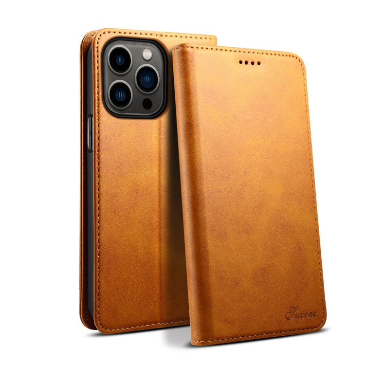 Suteni Calf Texture Horizontal Flip Leather Phone Case, For iPhone 16 Pro Max, For iPhone 16 Pro, For iPhone 16 Plus, For iPhone 16, For iPhone 15 Pro Max, For iPhone 15 Pro