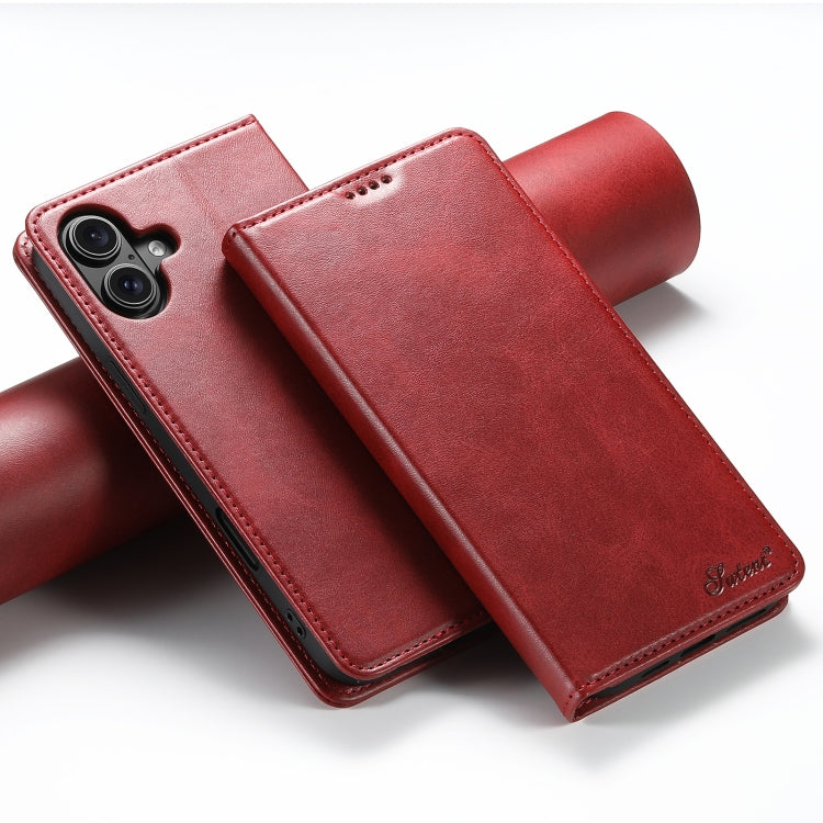 Suteni Calf Texture Horizontal Flip Leather Phone Case, For iPhone 16 Pro Max, For iPhone 16 Pro, For iPhone 16 Plus, For iPhone 16, For iPhone 15 Pro Max, For iPhone 15 Pro
