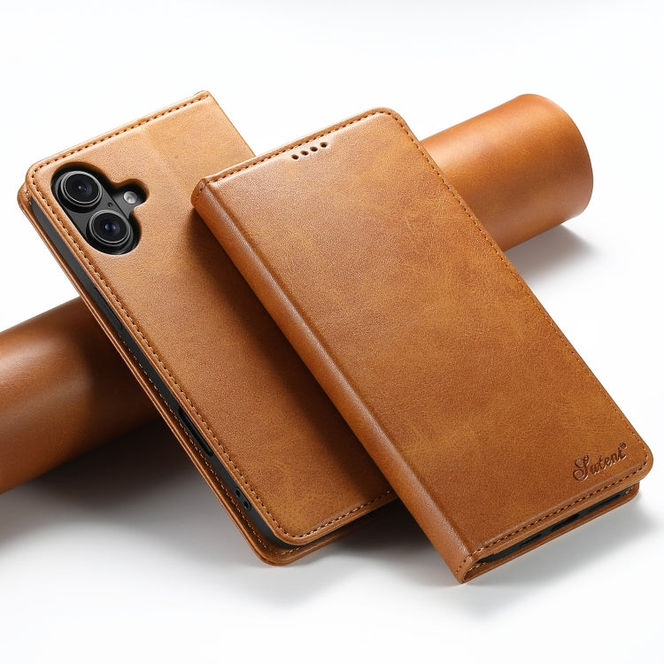 Suteni Calf Texture Horizontal Flip Leather Phone Case, For iPhone 16 Pro Max, For iPhone 16 Pro, For iPhone 16 Plus, For iPhone 16, For iPhone 15 Pro Max, For iPhone 15 Pro