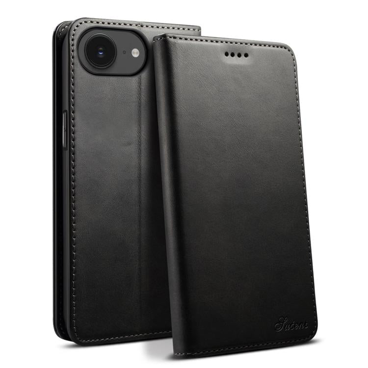 Suteni Calf Texture Horizontal Flip Leather Phone Case, For iPhone 15 Plus, For iPhone 15, For iPhone 17e / 16e