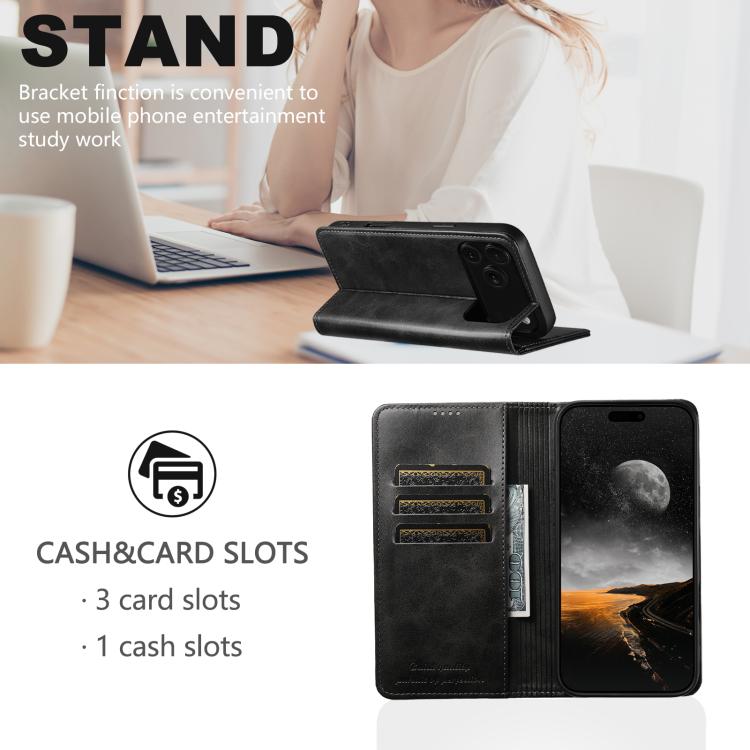 Suteni Calf Texture Horizontal Flip Leather Phone Case