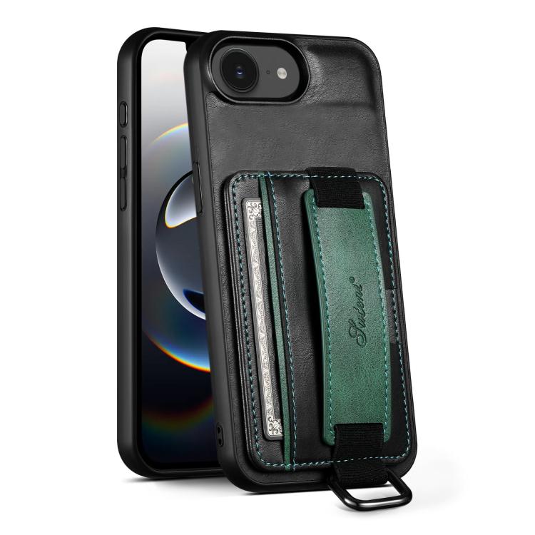 Étui portefeuille Suteni H13 en PU avec dragonne et porte-cartes pour iPhone 16 Pro Max, iPhone 16 Pro, iPhone 16 Plus, iPhone 16, iPhone 15 Pro Max, iPhone 15 Pro, iPhone 15 Plus, iPhone 15