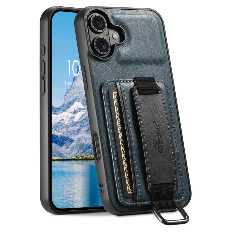 Étui portefeuille Suteni H13 en PU avec dragonne et porte-cartes pour iPhone 16 Pro Max, iPhone 16 Pro, iPhone 16 Plus, iPhone 16, iPhone 15 Pro Max, iPhone 15 Pro, iPhone 15 Plus, iPhone 15