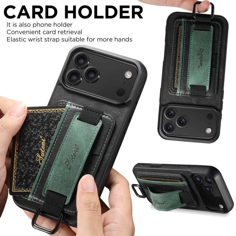 Étui portefeuille Suteni H13 en PU avec dragonne et porte-cartes pour iPhone 16 Pro Max, iPhone 16 Pro, iPhone 16 Plus, iPhone 16, iPhone 15 Pro Max, iPhone 15 Pro, iPhone 15 Plus, iPhone 15