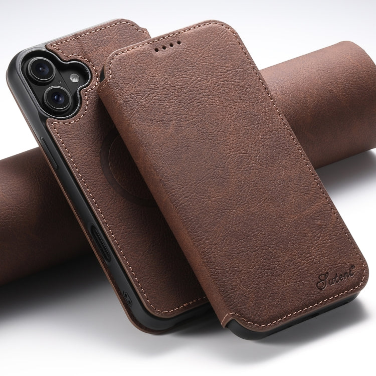 Suteni J06 Retro Matte Litchi Texture Leather MagSafe Phone Case, For iPhone 17 Pro Max, For iPhone 17 Pro, For iPhone 17, For iPhone Air, For iPhone 16 Pro Max, For iPhone 16 Pro, For iPhone 16 Plus, For iPhone 16