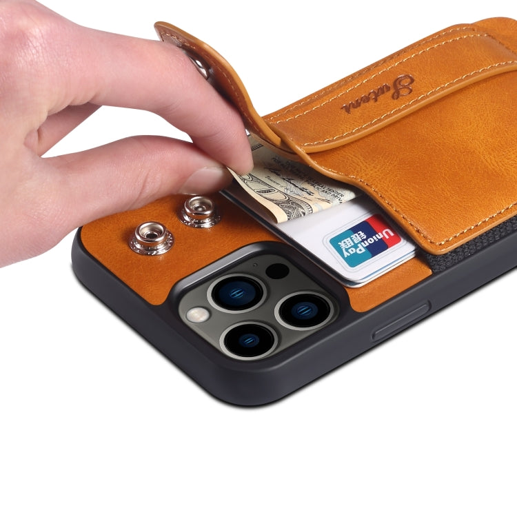 Étui arrière en cuir avec dragonne et emplacement pour carte pour téléphone SUTENI H12