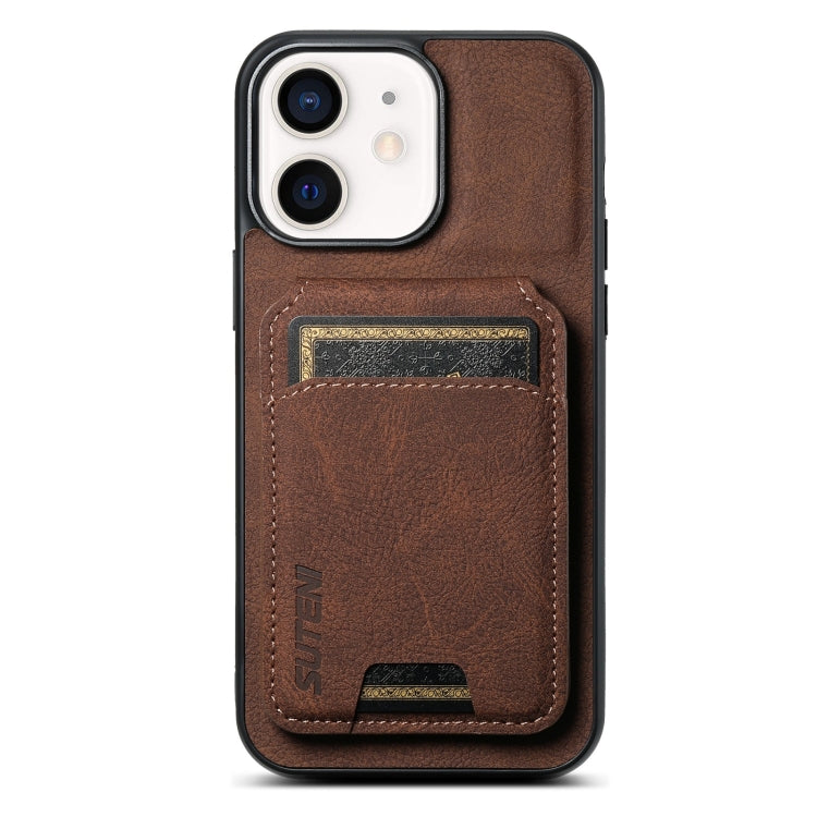 Suteni H02 Litchi Leather Card Wallet Stand Back Phone Case, For iPhone 12 / 12 Pro, For iPhone 12 Pro Max, For iPhone 11 Pro Max, For iPhone 11