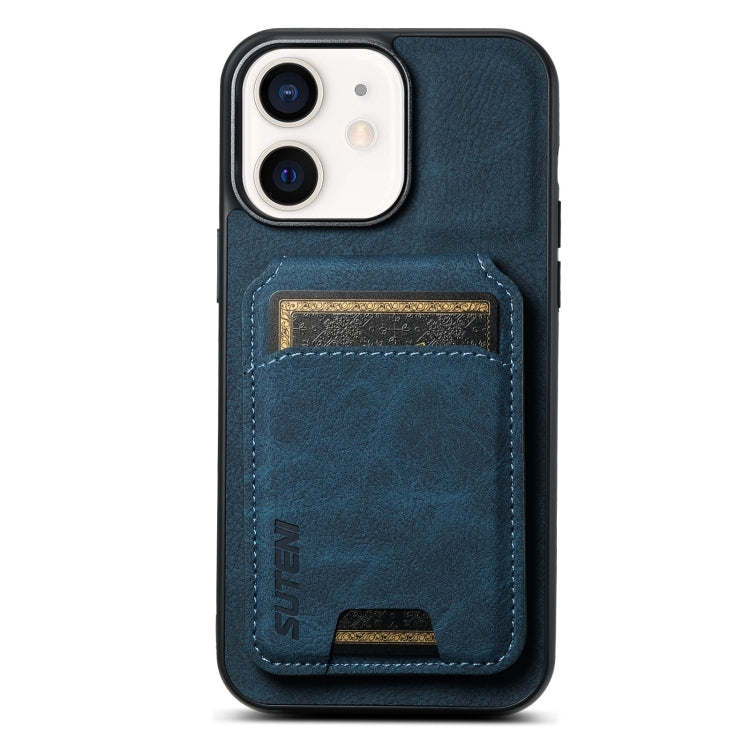Suteni H02 Litchi Leather Card Wallet Stand Back Phone Case, For iPhone 12 / 12 Pro, For iPhone 12 Pro Max, For iPhone 11 Pro Max, For iPhone 11