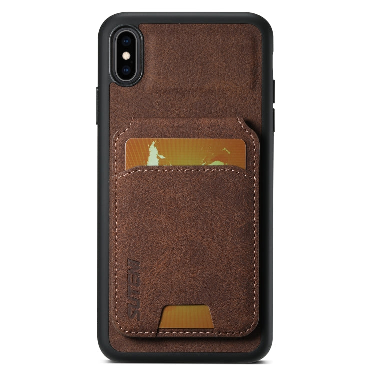 Suteni H02 Litchi Leather Card Wallet Stand Back Phone Case, For iPhone 11 Pro, For iPhone XR, For iPhone XS Max, For iPhone X / XS