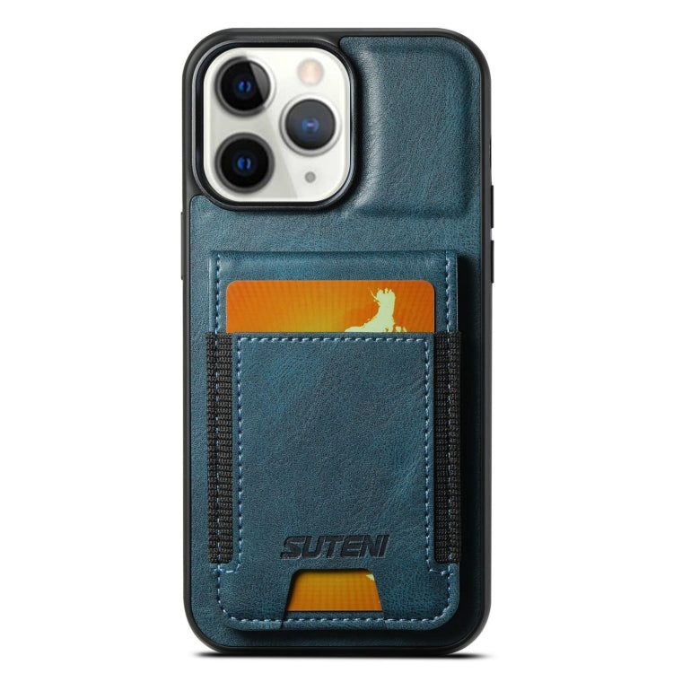 Suteni H03 Oil Wax Leather Wallet Stand Back Phone Case, For iPhone 11 Pro, For iPhone 17e / 16e, For iPhone 12 / 12 Pro