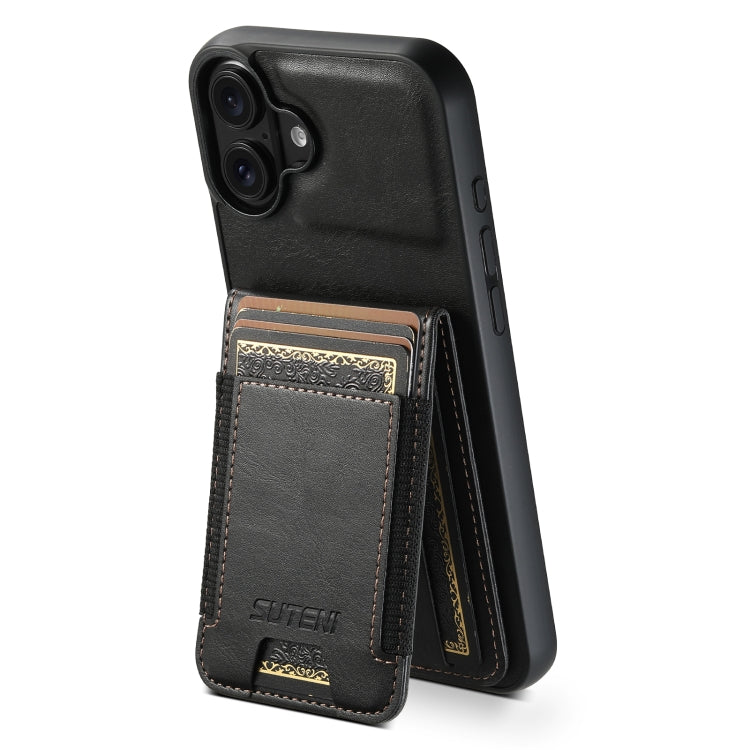 Suteni H03 Oil Wax Leather Wallet Stand Back Phone Case, For iPhone 16 Pro, For iPhone 16 Plus, For iPhone 16, For iPhone 15 Pro Max, For iPhone 15 Pro, For iPhone 15 Plus, For iPhone 15, For iPhone 14 Plus