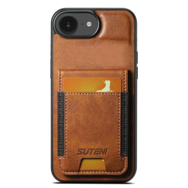 Étui portefeuille en cuir ciré Suteni H03 avec support pour iPhone 16e, 16 Pro Max, 16 Pro, 16 Plus, 16, 15 Pro Max, 15 Pro, 15 Plus, 15, 14 Plus