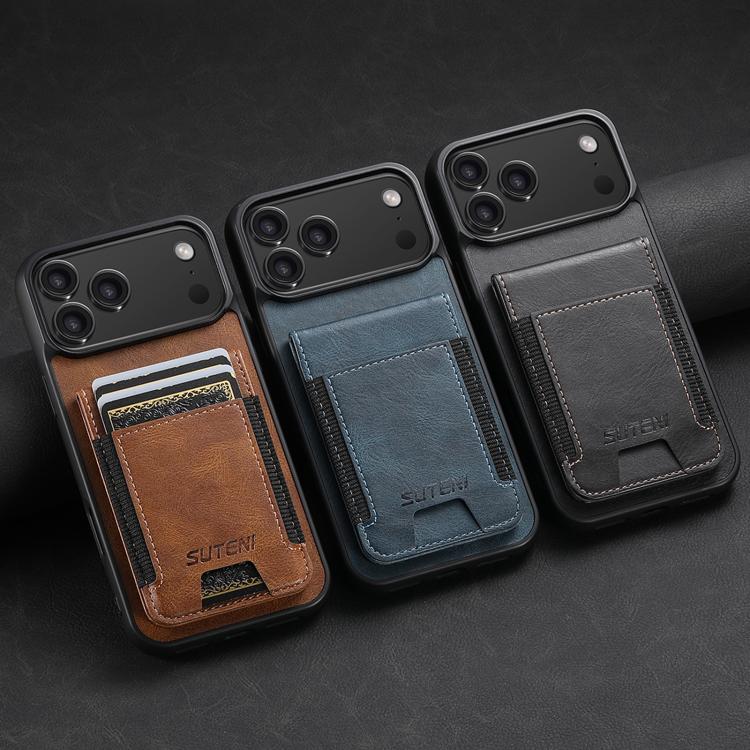 Étui portefeuille en cuir ciré Suteni H03 avec support pour iPhone 16e, 16 Pro Max, 16 Pro, 16 Plus, 16, 15 Pro Max, 15 Pro, 15 Plus, 15, 14 Plus