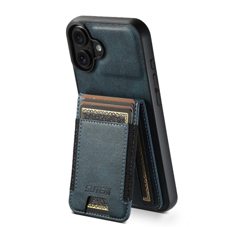 Étui portefeuille en cuir ciré Suteni H03 avec support pour iPhone 16e, 16 Pro Max, 16 Pro, 16 Plus, 16, 15 Pro Max, 15 Pro, 15 Plus, 15, 14 Plus