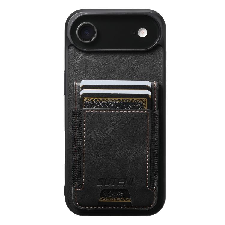 Suteni H03 Oil Wax Leather Wallet Stand Back Phone Case, For iPhone 18, For iPhone 18 Pro, For iPhone 18 Pro Max, For iPhone 17 Pro Max, For iPhone 17 Pro, For iPhone 17, For iPhone Air, For iPhone 16 Pro Max