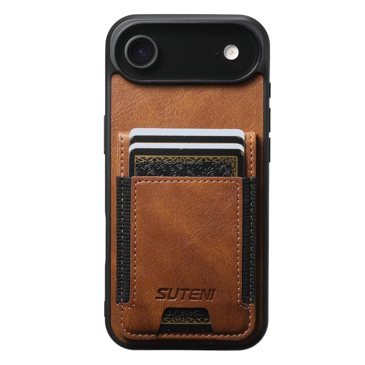 Étui portefeuille en cuir ciré Suteni H03 avec support pour iPhone 16e, 16 Pro Max, 16 Pro, 16 Plus, 16, 15 Pro Max, 15 Pro, 15 Plus, 15, 14 Plus