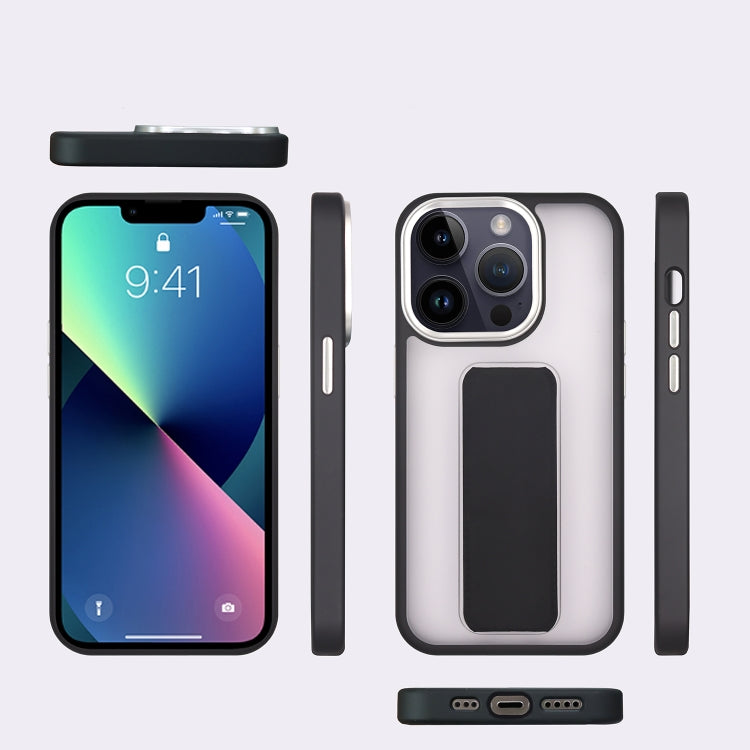 Skin-Feel Plating Wrist Strap Stand Phone Case, For iPhone 14 Plus, For iPhone 13 Pro, For iPhone 13