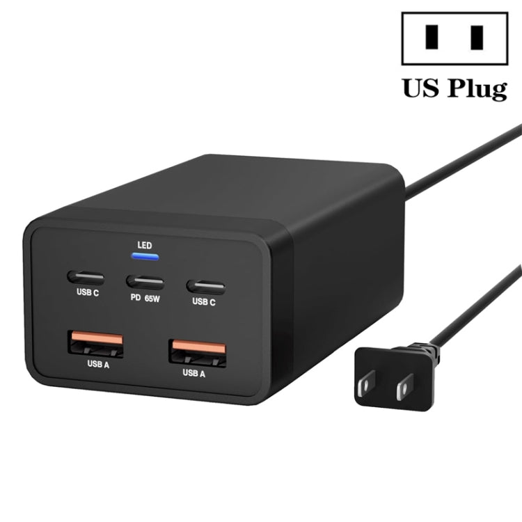 GAN 125W PD65W Dual Type-C + QC3.0 USB Multi Compatible Notebook Adapter, EU Plug, US Plug, UK Plug, AU Plug