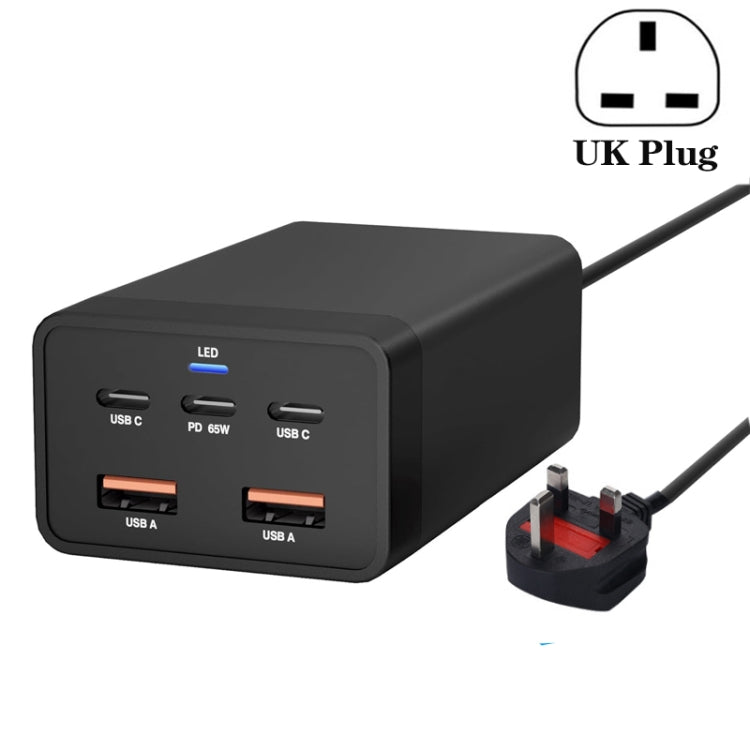 GAN 125W PD65W Dual Type-C + QC3.0 USB Multi Compatible Notebook Adapter, EU Plug, US Plug, UK Plug, AU Plug