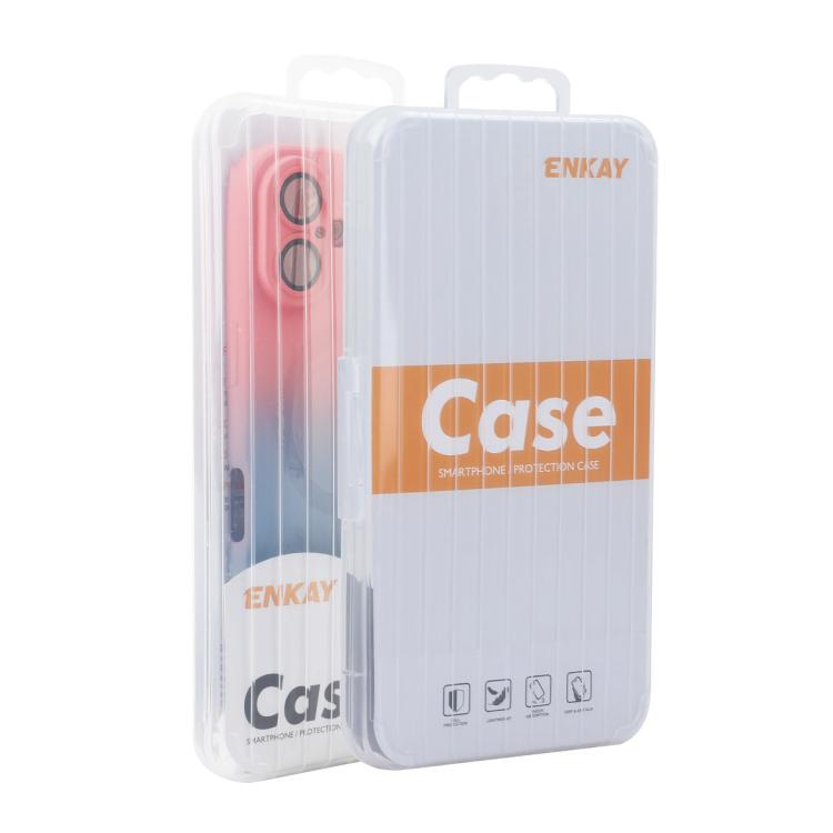 ENKAY Hat-Prince MagSafe Rainbow Gradient Silicone Phone Case with Lens Film, For iPhone 15 Pro Max, For iPhone 15 Pro, For iPhone 15 Plus, For iPhone 15