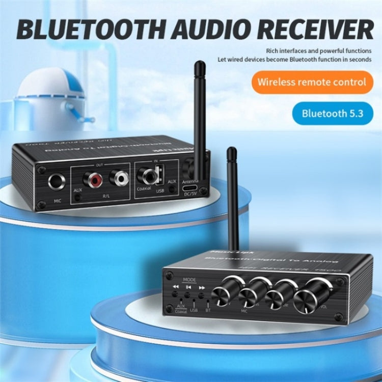 Adaptateur audio Bluetooth 5.3 T500, amplificateur micro U-Disk, convertisseur de haut-parleur avec télécommande, T500