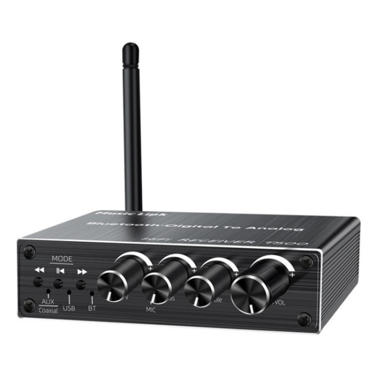 T500 Bluetooth 5.3 Audio Adapter U-Disk Mic Amplifier Speaker Converter with Remote Control, T500