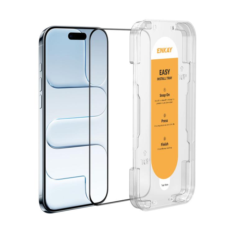 ENKAY Easy Install High Alumina Silicon Full Glass Film, For iPhone Duo Outer Screen, For iPhone 18 Pro, For iPhone 18 Pro Max, For iPhone 17 Pro Max, For iPhone 17 Pro, For iPhone 17, For iPhone Air, For iPhone 16 Pro Max, For iPhone 16 Pro           ...